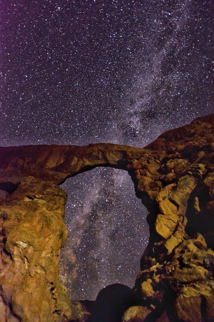 Stone arch under the Milky Way